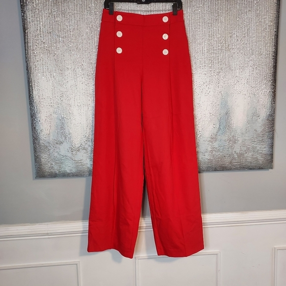 Zara Buttoned Wide Leg Pants - Picture 7 of 9